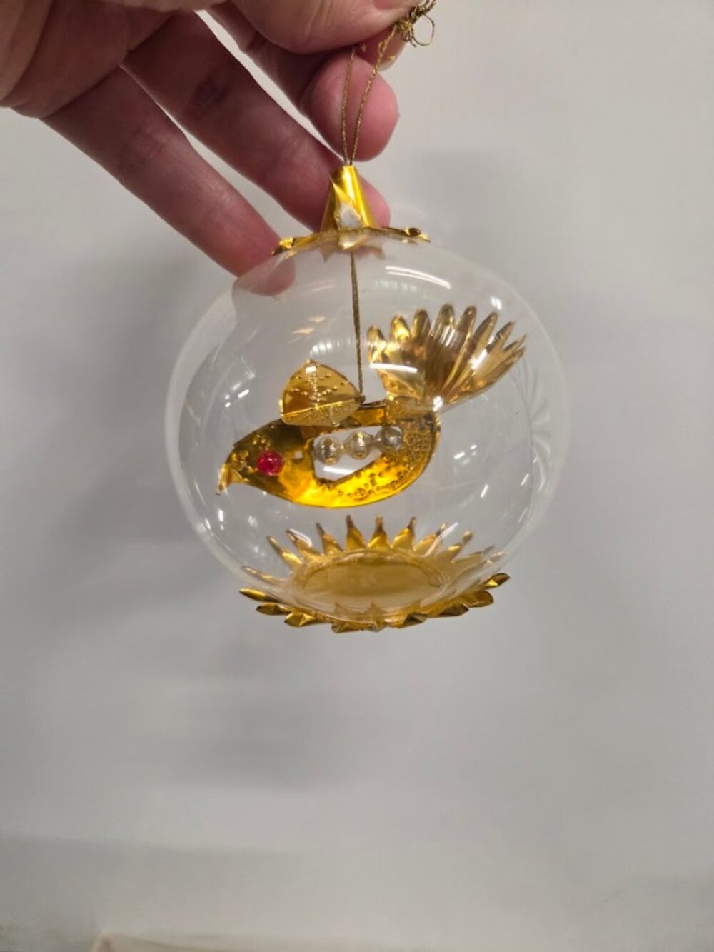 Vintage West Germany  Christmas Ornaments 2 glass ornaments and matching ornamen